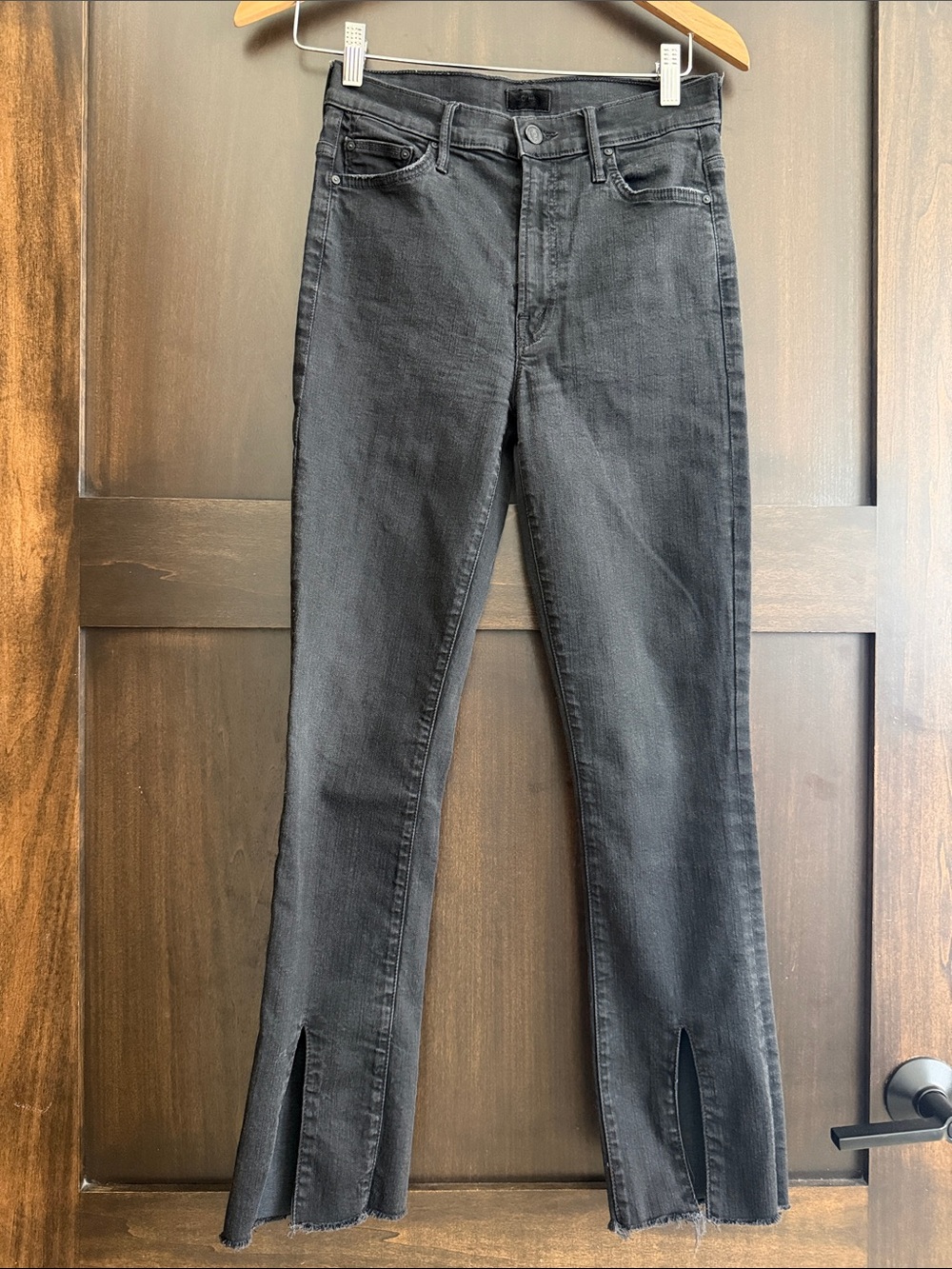 Mother Black insider slit ankle fray Jeans sz 27